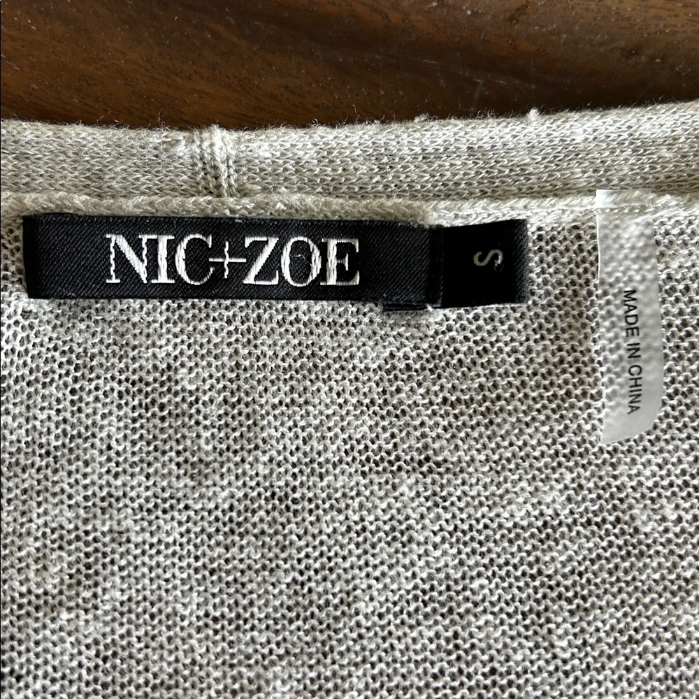 NIC+ZOE Zebra Crossing Linen Blend Cardigan - Picture 8 of 9